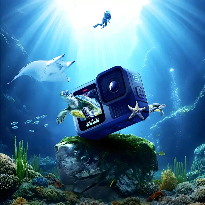 GoPro 13 underwater photography of a scuba dive at Netrani Island